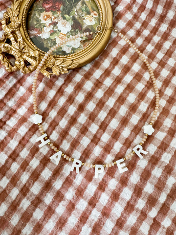 Peachy Shell Name Necklace