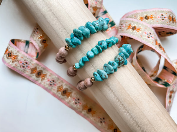 Turquoise Chip Diffuser Bracelet