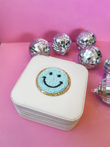 Baby Blue Smiley Jewelry Case