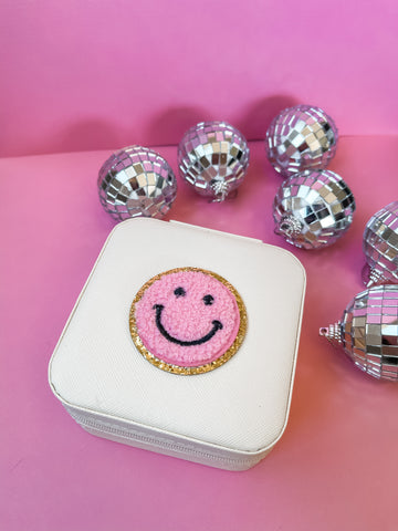 Pink Smiley Jewelry Case