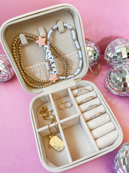 Peach Smiley Jewelry Case