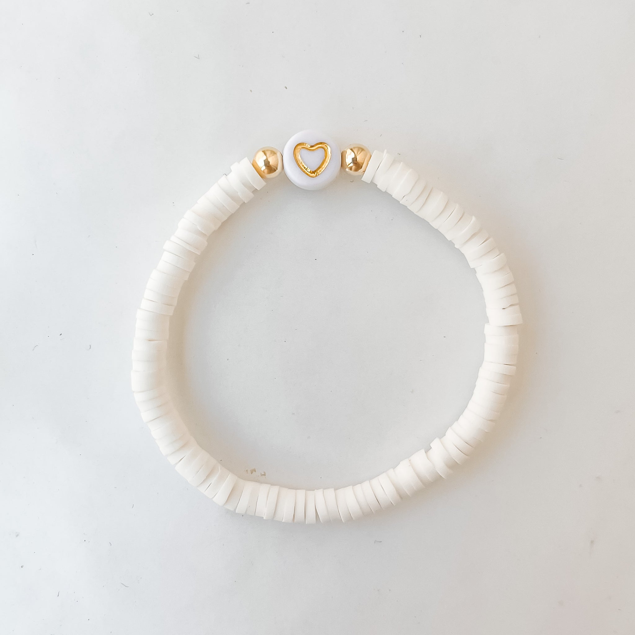 White + Gold Heart Bracelet